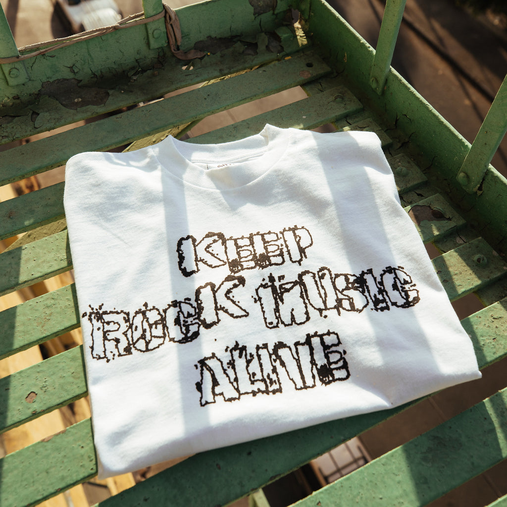 "Keep Rock Music Alive" Graphic T-Shirt in White