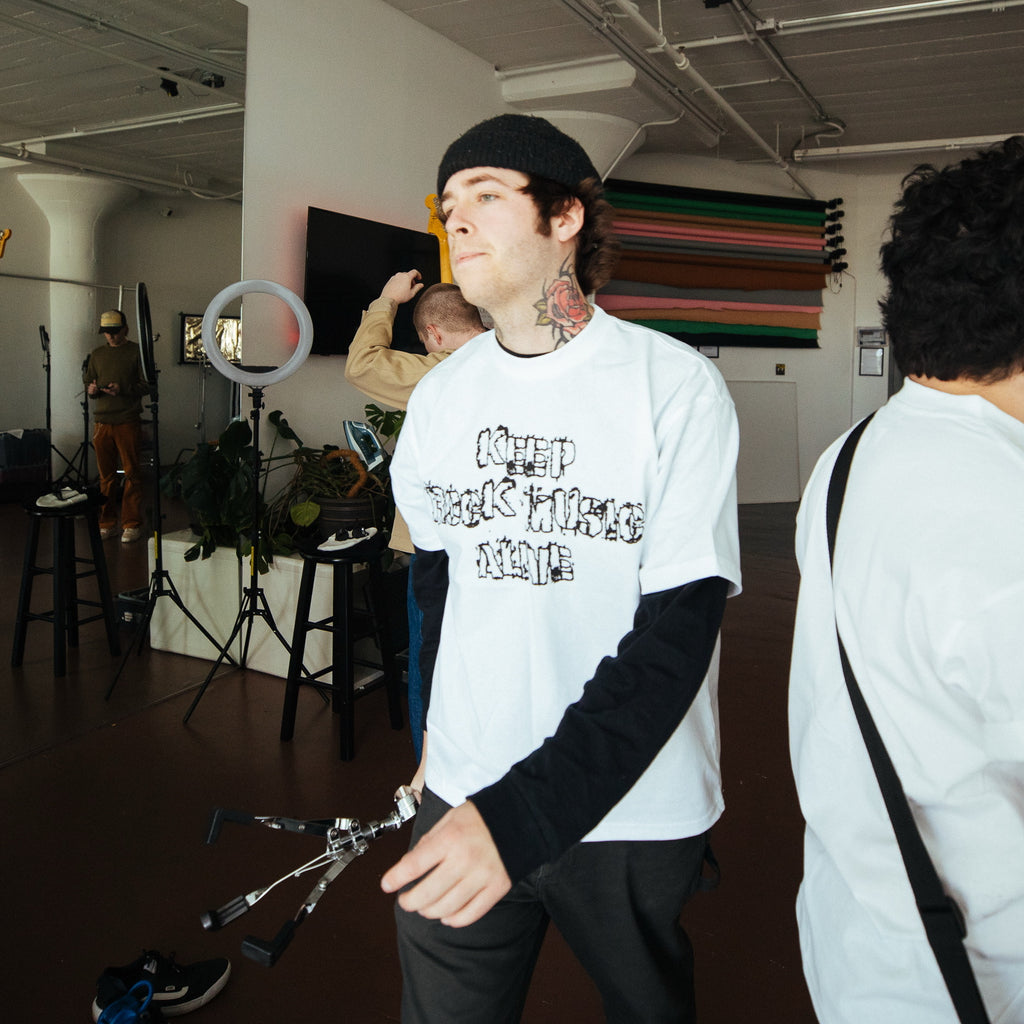 "Keep Rock Music Alive" Graphic T-Shirt in White