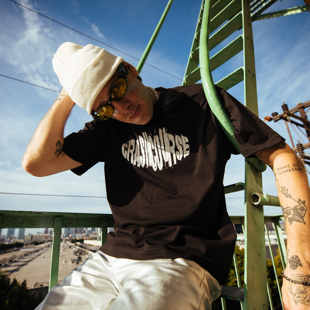 "CRASHCOURSE" Everyday Core T-Shirt in Black
